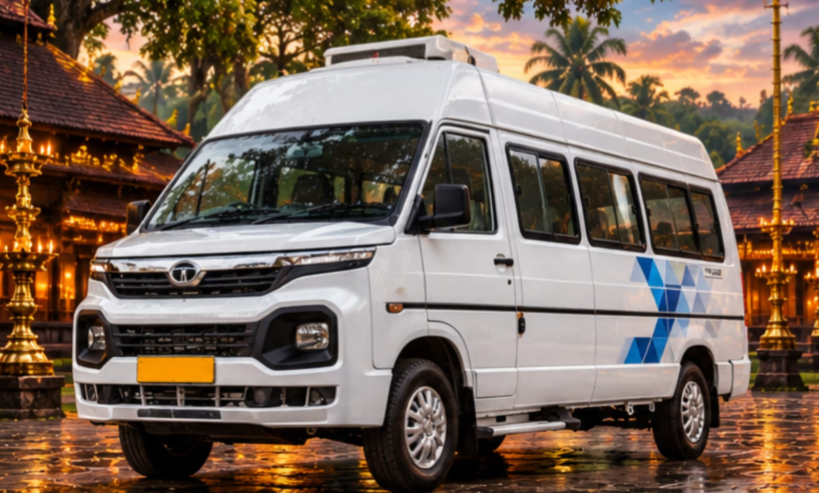 Tata Winger offered by PV TRAVELS for pilgrimage transport
